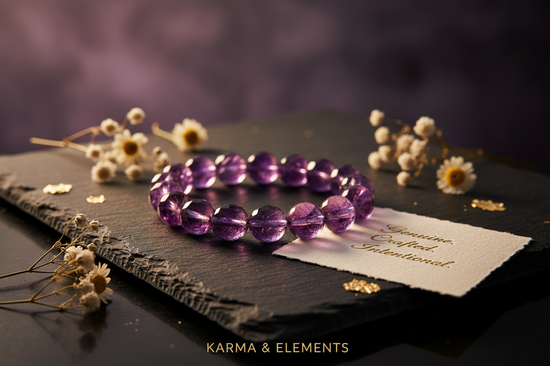 Genuine natural crystal bracelet premium quality — Karma & Elements