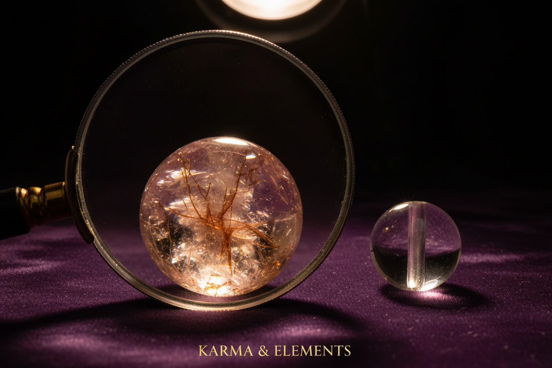 Real vs fake crystals comparison — how to spot imitation crystals — Karma & Elements