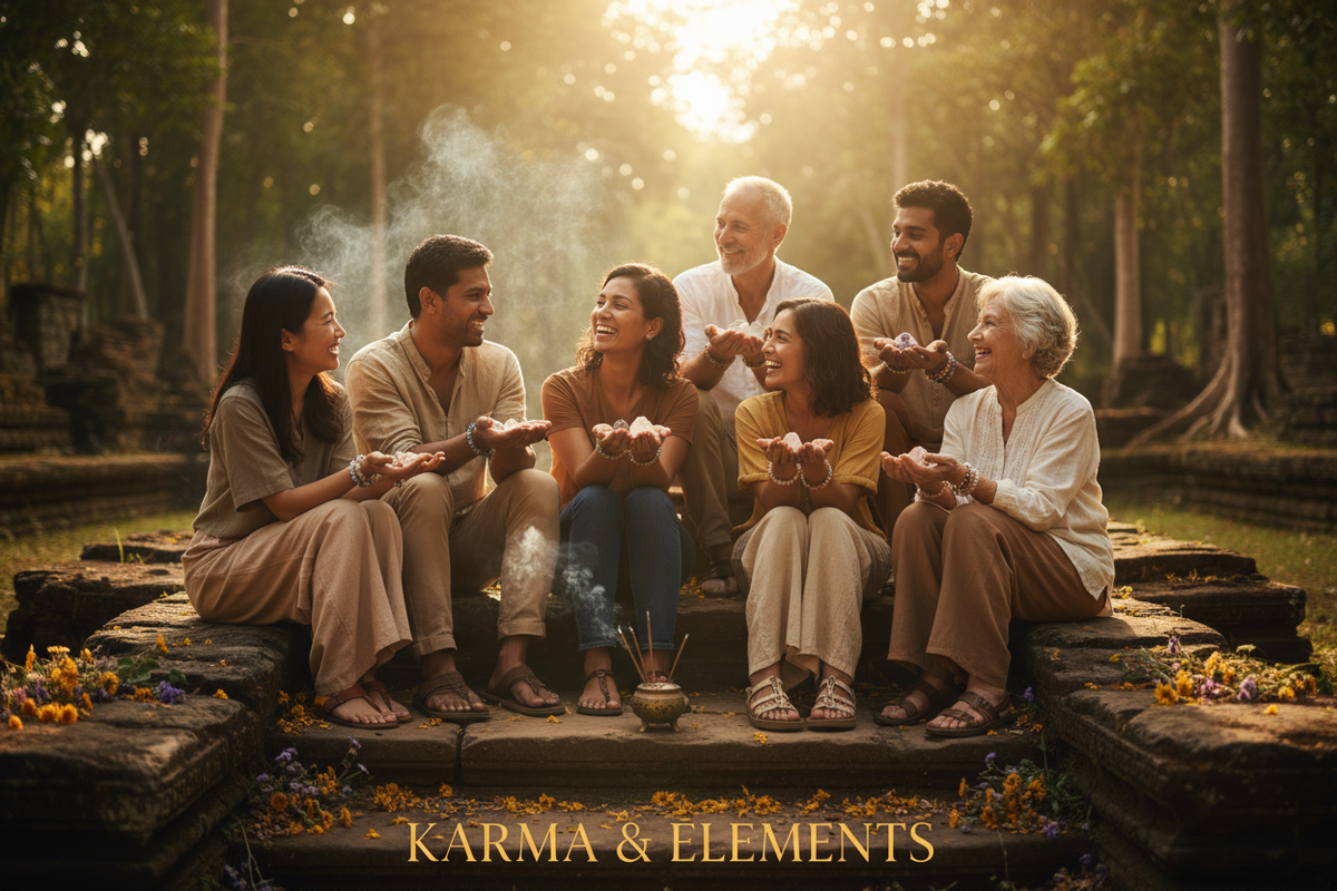 A diverse community of people united by crystal intention — Karma & Elements