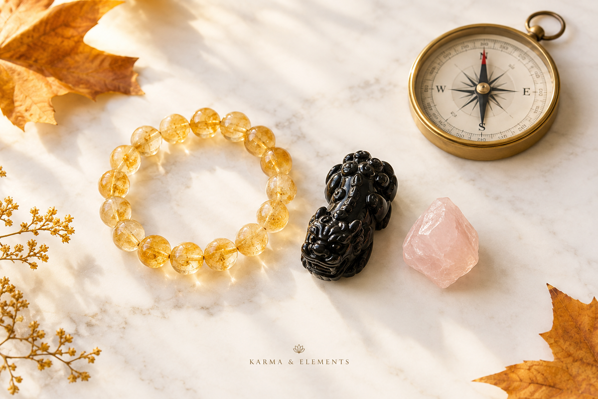 October 2026 Feng Shui — crystals and Pi Xiu for wealth and protection — Karma & Elements