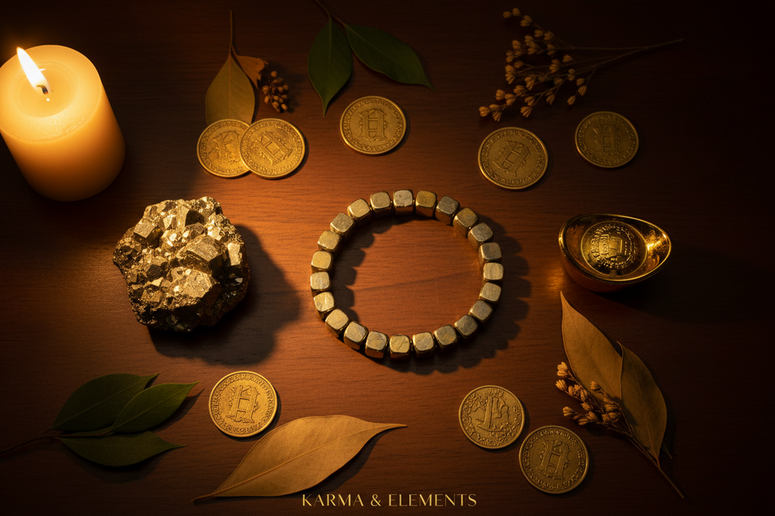 Pyrite Bracelet for Financial Abundance, Business Success & Salary Raise Manifestation