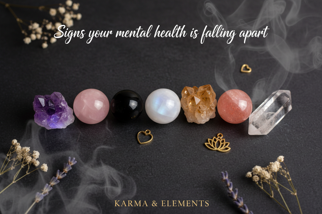 Signs your mental health is falling apart crystals that can help amethyst rose quartz moonstone — Karma & Elements