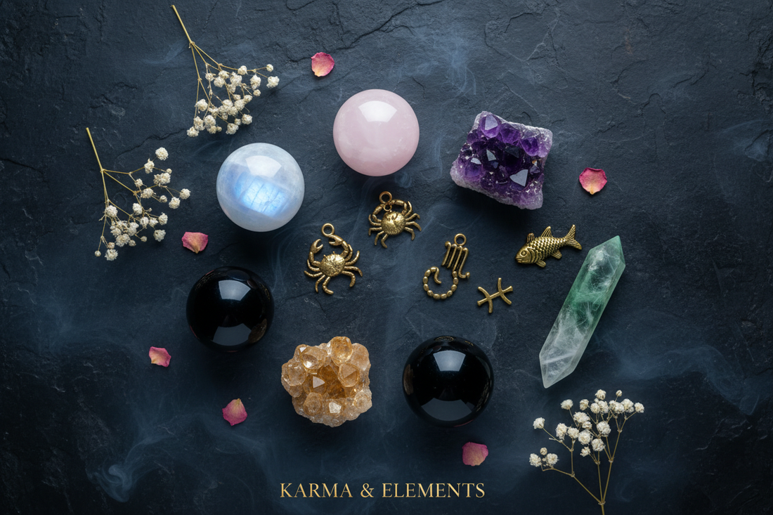 Top crystal bracelets for Water signs Cancer Scorpio Pisces emotional balance — Karma & Elements