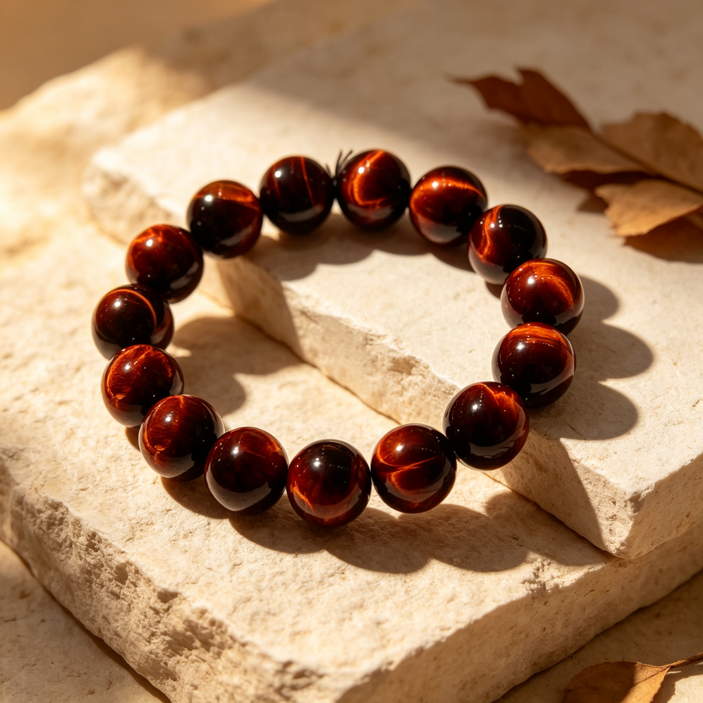 Red Tiger‘s Eye Quartz Bracelet | Wealth Protection Career Crystal Bracelet