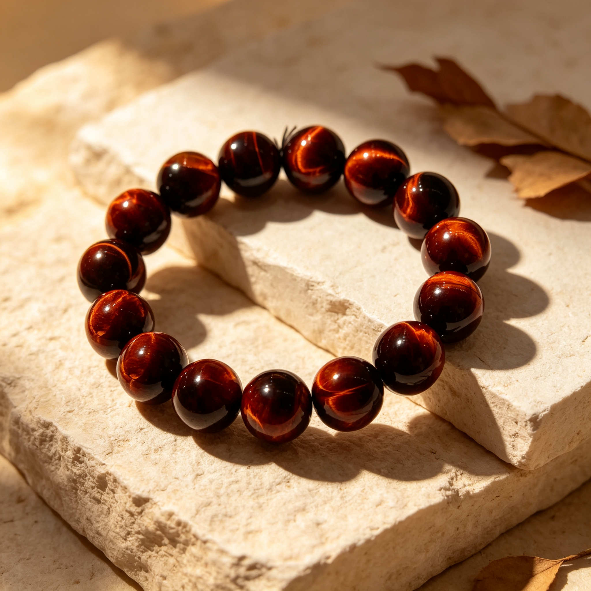 Red Tiger‘s Eye Quartz Bracelet | Wealth Protection Career Crystal Bracelet