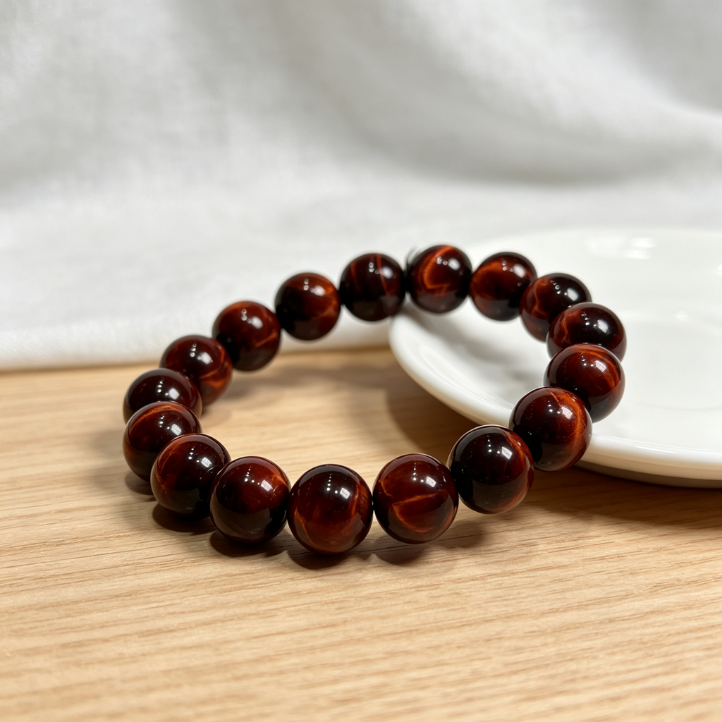 Red Tiger‘s Eye Quartz Bracelet | Wealth Protection Career Crystal Bracelet