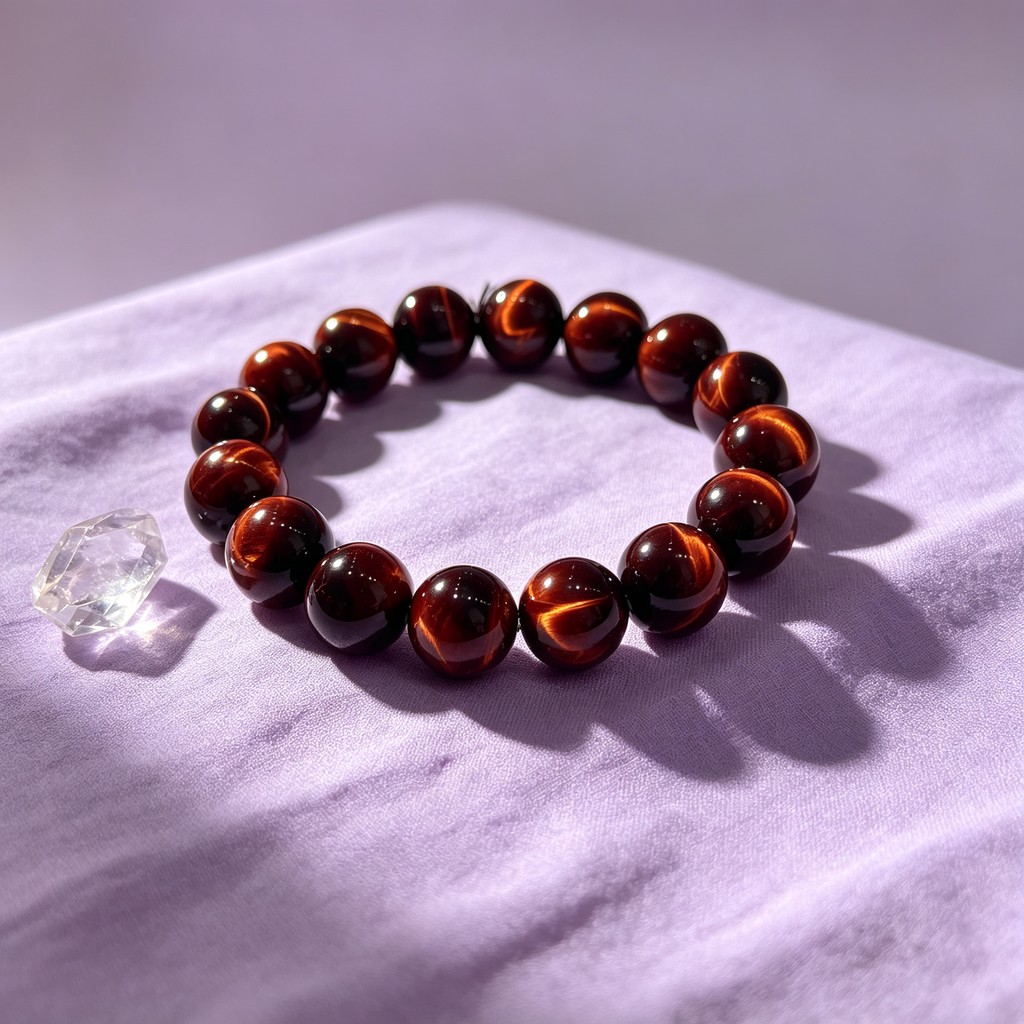 Red Tiger‘s Eye Quartz Bracelet | Wealth Protection Career Crystal Bracelet