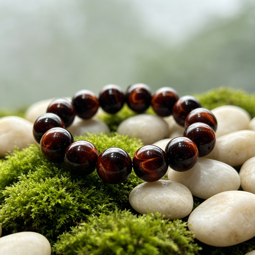 Red Tiger‘s Eye Quartz Bracelet | Wealth Protection Career Crystal Bracelet