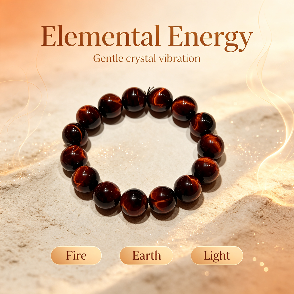 Red Tiger‘s Eye Quartz Bracelet | Wealth Protection Career Crystal Bracelet