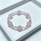 Rose Quartz Clear Quartz Bracelet | Love Harmony Crystal Bracelet