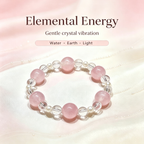 Rose Quartz Clear Quartz Bracelet | Love Harmony Crystal Bracelet