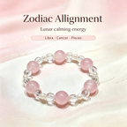 Rose Quartz Clear Quartz Bracelet | Love Harmony Crystal Bracelet