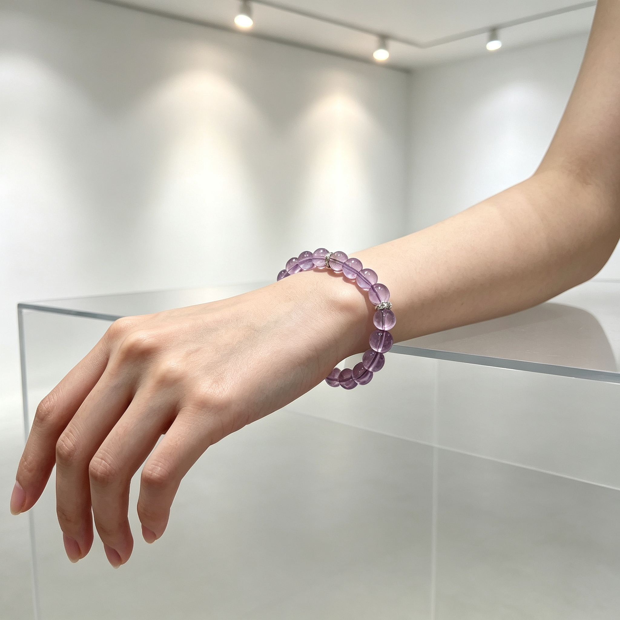Natural Amethyst Bracelet, Calming Crystal Bracelet for Anxiety & Love
