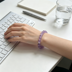 Natural Amethyst Bracelet, Calming Crystal Bracelet for Anxiety & Love