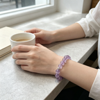 Natural Amethyst Bracelet, Calming Crystal Bracelet for Anxiety & Love