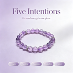Natural Amethyst Bracelet, Calming Crystal Bracelet for Anxiety & Love