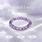 Natural Amethyst Bracelet, Calming Crystal Bracelet for Anxiety & Love