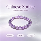 Natural Amethyst Bracelet, Calming Crystal Bracelet for Anxiety & Love