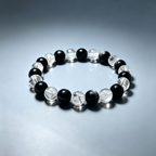 Silver Obsidian & Clear Azeztulite Bracelet | Protective Crystal Bracelet for Anxiety & Clear Path