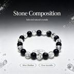 Silver Obsidian & Clear Azeztulite Bracelet | Protective Crystal Bracelet for Anxiety & Clear Path