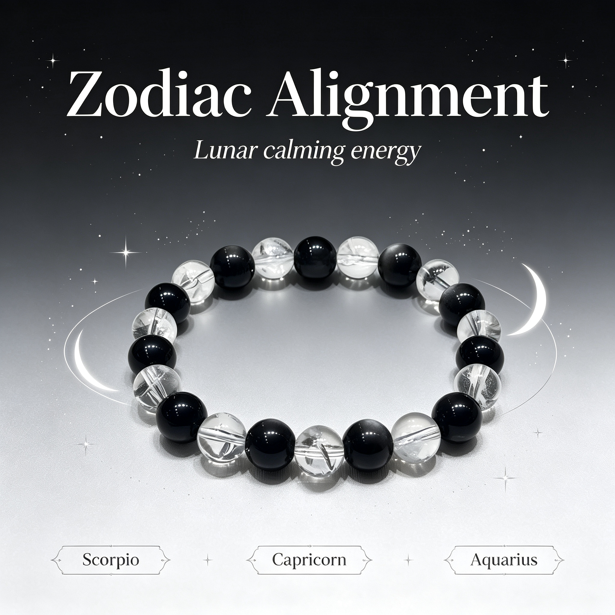 Silver Obsidian & Clear Azeztulite Bracelet | Protective Crystal Bracelet for Anxiety & Clear Path