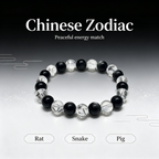 Silver Obsidian & Clear Azeztulite Bracelet | Protective Crystal Bracelet for Anxiety & Clear Path