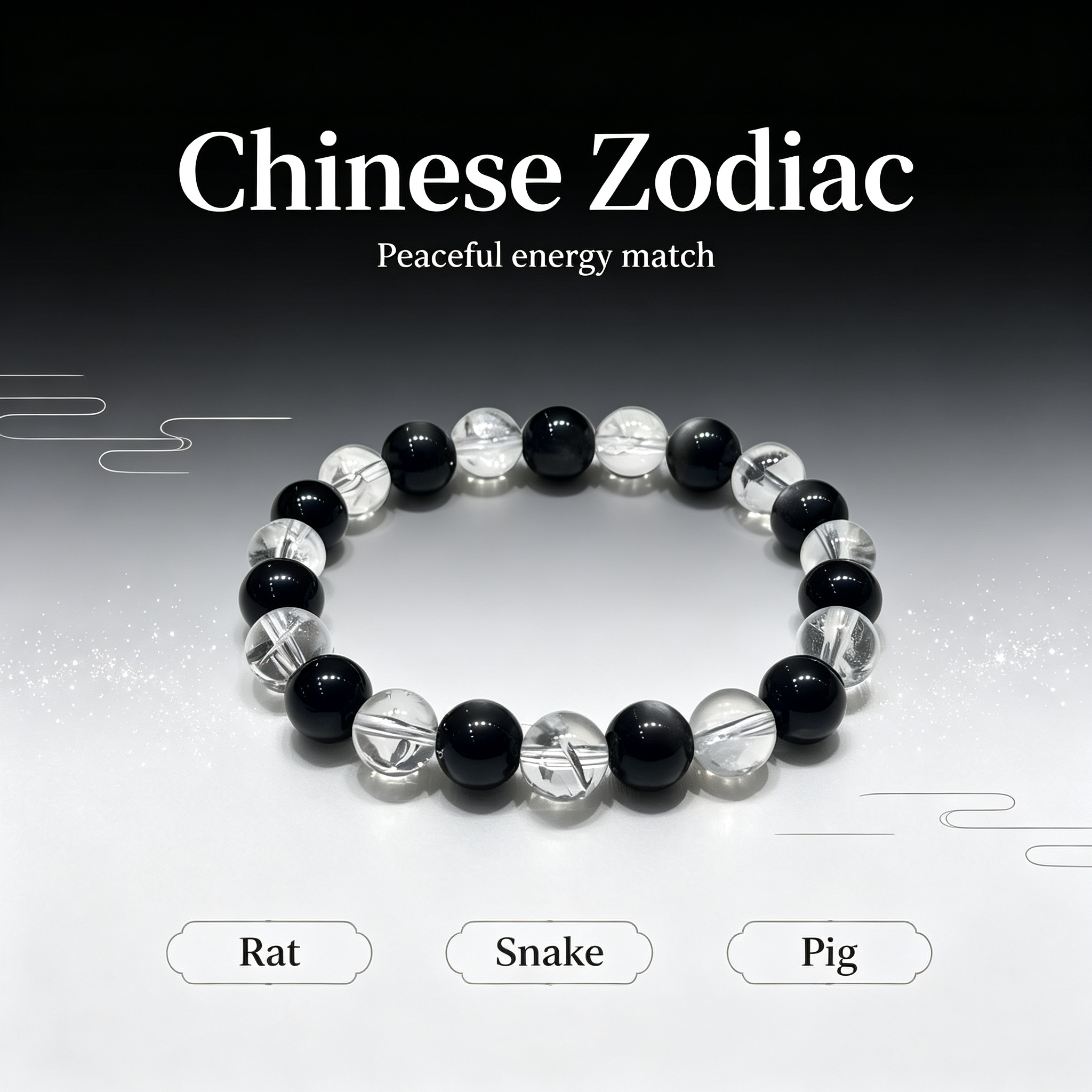 Silver Obsidian & Clear Azeztulite Bracelet | Protective Crystal Bracelet for Anxiety & Clear Path