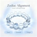 Natural Clear Quartz Bracelet, Healing Crystal Beaded Bracelet for Calm & Success
