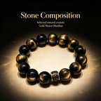 Gold Sheen Obsidian Bracelet Natural Crystal Protection Wealth Beaded Bracelet