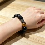 Golden Tiger Eye Silver Sheen Obsidian Bracelet Natural Crystal Wealth Protection Beaded Bracelet