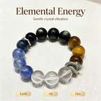 Golden Tiger Eye Kyanite Clear Quartz Golden Sheen Obsidian Bracelet Natural Crystal Protection Wealth Beaded Bracelet