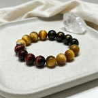 Golden Tiger Eye Red Tiger Eye Golden Sheen Obsidian Bracelet Natural Crystal Wealth Protection Beaded Bracelet