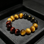 Golden Tiger Eye Red Tiger Eye Golden Sheen Obsidian Bracelet Natural Crystal Wealth Protection Beaded Bracelet
