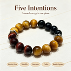 Golden Tiger Eye Red Tiger Eye Golden Sheen Obsidian Bracelet Natural Crystal Wealth Protection Beaded Bracelet