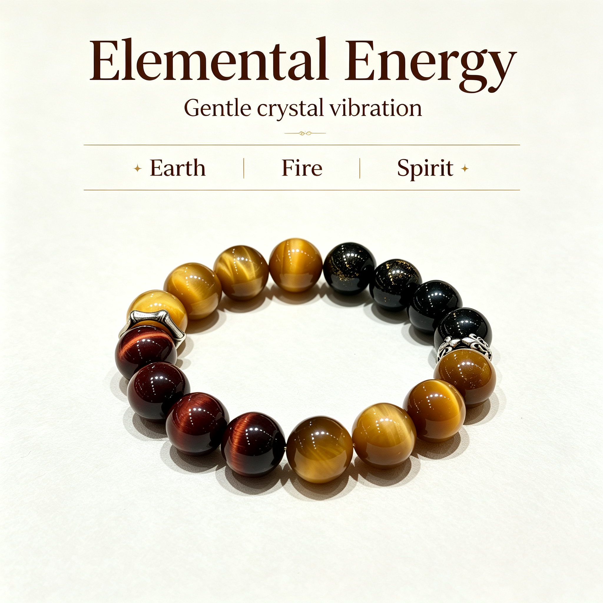 Golden Tiger Eye Red Tiger Eye Golden Sheen Obsidian Bracelet Natural Crystal Wealth Protection Beaded Bracelet