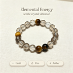 Smoky Quartz Golden Tiger's Eye Bracelet Natural Crystal Wealth Calm Protection Beaded Bracelet