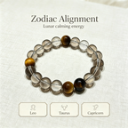 Smoky Quartz Golden Tiger's Eye Bracelet Natural Crystal Wealth Calm Protection Beaded Bracelet