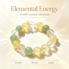Serpentine Jade Yellow Fluorite Clear Quartz Bracelet Natural Crystal Calming Anxiety Beaded Bracelet