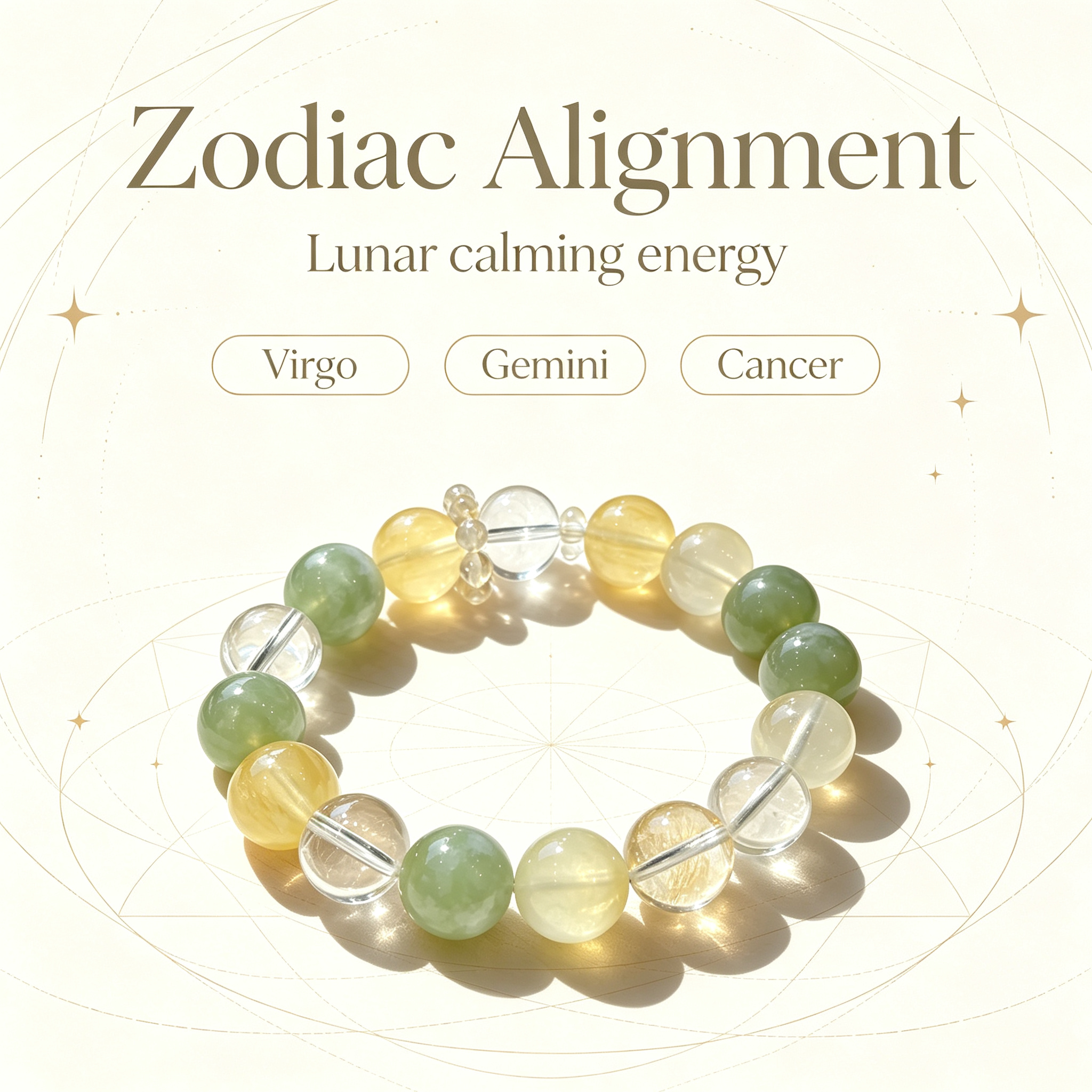 Serpentine Jade Yellow Fluorite Clear Quartz Bracelet Natural Crystal Calming Anxiety Beaded Bracelet