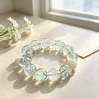 Green Smoky Quartz Clear Quartz White Snow Phantom Quartz Bracelet Natural Healing Crystal Grounding Purification Beaded Bracelet