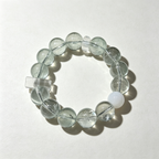 Green Smoky Quartz Clear Quartz White Snow Phantom Quartz Bracelet Natural Healing Crystal Grounding Purification Beaded Bracelet