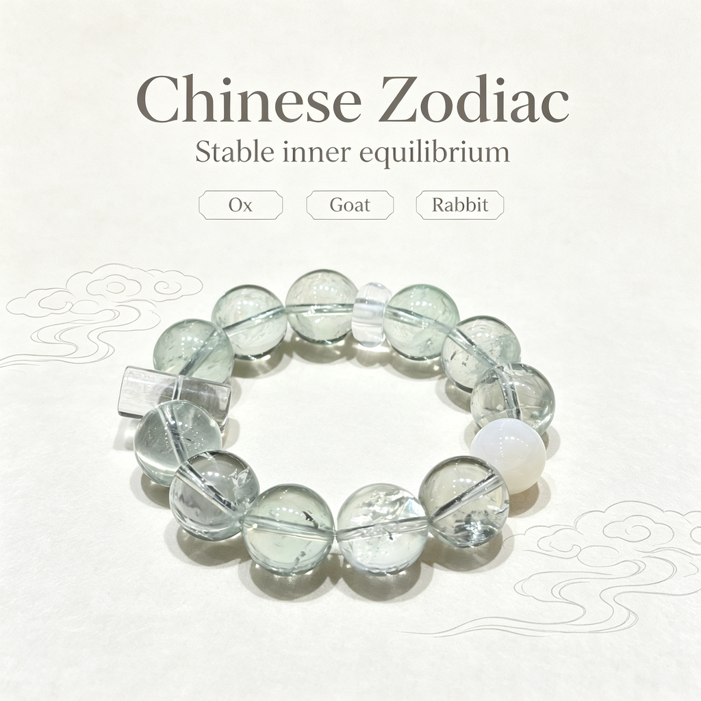 Green Smoky Quartz Clear Quartz White Snow Phantom Quartz Bracelet Natural Healing Crystal Grounding Purification Beaded Bracelet