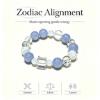 Blue Lace Agate White Snow Phantom Quartz Clear Quartz Bracelet Natural Healing Crystal Calm Love Relationship Protection Anxiety Relief Beaded Bracelet