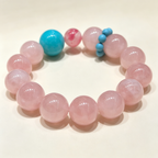 Rose Quartz Amazonite Rhodonite Bracelet Natural Gemstone Love Relationship Emotional Healing Calming Beaded Bracelet