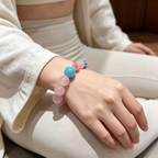 Rose Quartz Amazonite Rhodonite Bracelet Natural Gemstone Love Relationship Emotional Healing Calming Beaded Bracelet