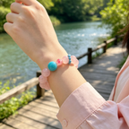Rose Quartz Amazonite Rhodonite Bracelet Natural Gemstone Love Relationship Emotional Healing Calming Beaded Bracelet