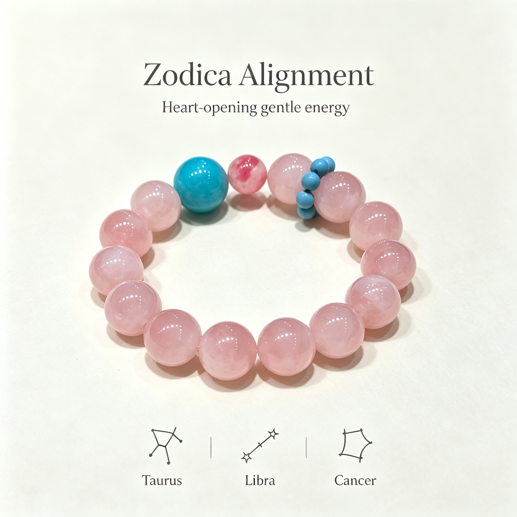 Rose Quartz Amazonite Rhodonite Bracelet Natural Gemstone Love Relationship Emotional Healing Calming Beaded Bracelet
