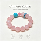 Rose Quartz Amazonite Rhodonite Bracelet Natural Gemstone Love Relationship Emotional Healing Calming Beaded Bracelet