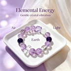 Brazilian Amethyst Lavender Amethyst Clear Quartz Azeztulite Quartz Bracelet Natural Crystal Success Calm Protection Beaded Bracelet