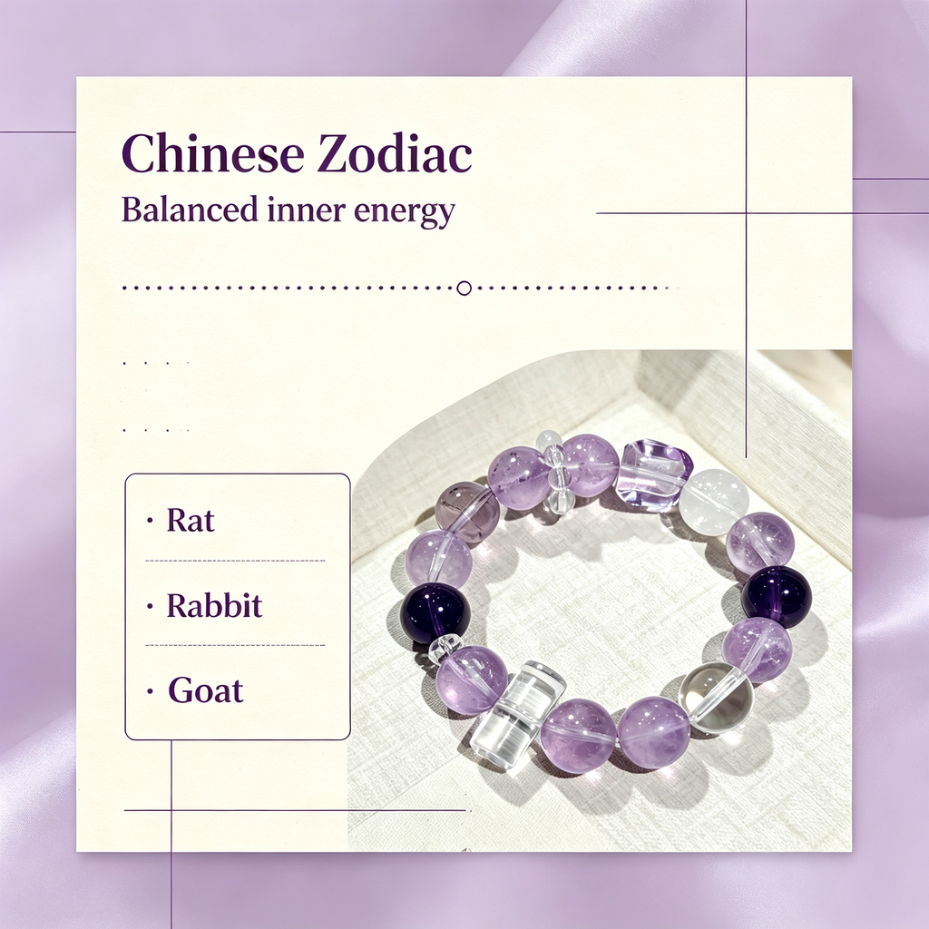 Brazilian Amethyst Lavender Amethyst Clear Quartz Azeztulite Quartz Bracelet Natural Crystal Success Calm Protection Beaded Bracelet